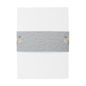 テクスチャ上のグレーと黄色のチューリップ 招待状ベリーバンド (裏面例)