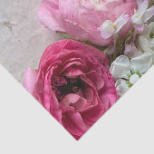 テクスチャ上のピンクと白の花 薄葉紙 (詳細)