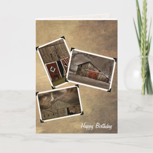 テクスチャ上の古いBarnスナップショット カード (正面)