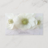 テクスチャ上の白いアネモネ 名刺 (裏面)
