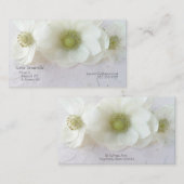 テクスチャ上の白いアネモネ 名刺 (正面/裏面)