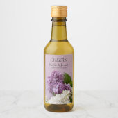 テクスチャ上の白と紫のライラック ワインラベル (正面)