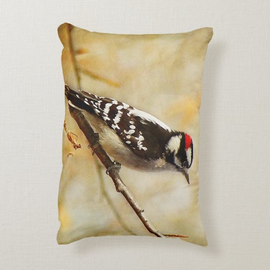 テクスチャ付きのぼんやりしたキツツキ戸外アクセント枕 アクセントクッション (裏面(縦))