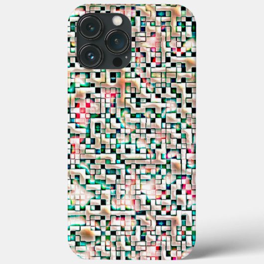 テクスチャ付きのラフなスタイル、モザイク正方形のクリームタイル Case-Mate iPhoneケース (裏面)