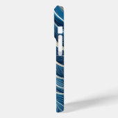 テクスチャ付きの白と青のフローリング線 Case-Mate iPhoneケース (裏面 / 左)