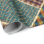 テクスチャ付きインディアンパッチワークパターンの模倣 ラッピングペーパー (ロールコーナー)