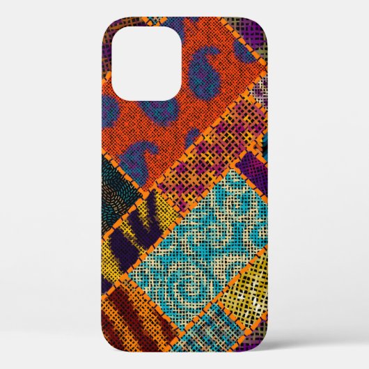 テクスチャ付きインディアンパッチワークパターンの模倣 Case-Mate iPhoneケース (裏面)
