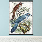 テクスチャ付きキャンバス印刷で2色のカッコウ鳥 キャンバスプリント (インサイチュ (ウッドフロア))