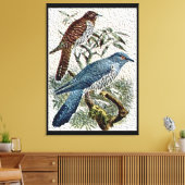 テクスチャ付きキャンバス印刷で2色のカッコウ鳥 キャンバスプリント (インサイチュ (リビング))