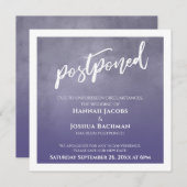 テクスチャ付きグラデーションほこりっぽい紫結婚の延期カード 招待状 (正面/裏面)