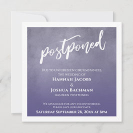 テクスチャ付きグラデーションほこりっぽい紫結婚の延期カード 招待状