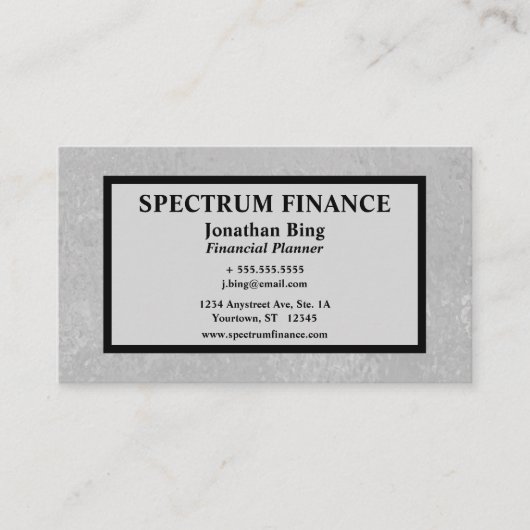 テクスチャ付きグレーと黒の贅沢 名刺 (正面)