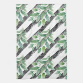 テクスチャ付きセージ分岐キッチンタオルストライプ キッチンタオル (縦)