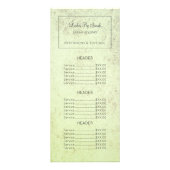 テクスチャ付きセージ緑のラッシュズと拡張美しい ラックカード (正面)