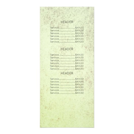 テクスチャ付きセージ緑のラッシュズと拡張美しい ラックカード (裏面)