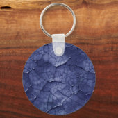 テクスチャ付きダークネイビー上の装飾的なベネチアンマスク キーホルダー (裏面)