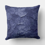 テクスチャ付きダークネイビー上の装飾的なベネチアンマスク クッション (裏面)