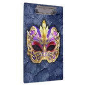 テクスチャ付きダークネイビー上の装飾的なベネチアンマスク クリップボード (右)