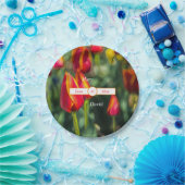 テクスチャ付きチューリ結婚ップ ペーパープレート (パーティー)