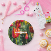 テクスチャ付きチューリ結婚ップ ペーパープレート (パーティー)