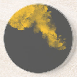 テクスチャ付きバックの黄色ユニーク砂岩コースター コースター