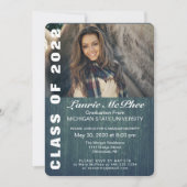 テクスチャ付きバックカスタムグラウンド写真卒業 招待状 (正面)