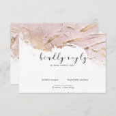 テクスチャ付きバラフェイク金ゴールドフォイルエレガントRSVPカード 出欠カード (正面/裏面)