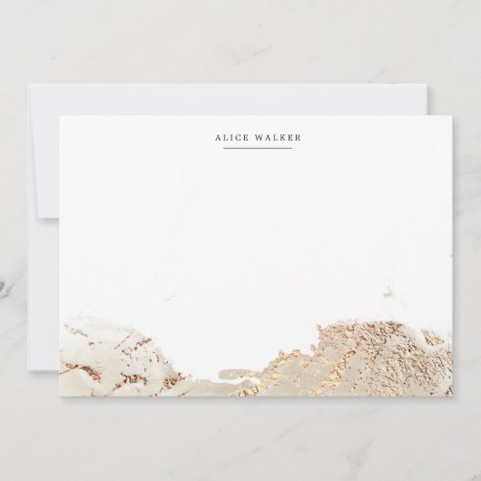 テクスチャ付きフェイク金ゴールド箔文房具ノートカード ノートカード (正面)