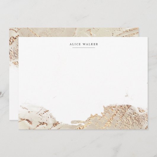 テクスチャ付きフェイク金ゴールド箔文房具ノートカード ノートカード (正面/裏面)