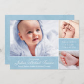 テクスチャ付きフォトボックスベビーのお知らせ – 少年 案内状 (正面/裏面)