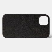 テクスチャ付きブラックレザー Case-Mate iPhoneケース (裏面 (横))