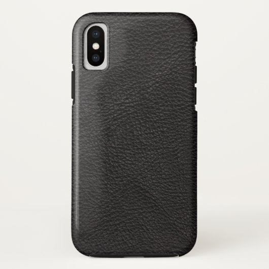 テクスチャ付きブラックレザー Case-Mate iPhoneケース (裏面)
