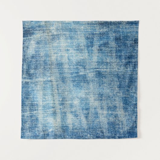 テクスチャ付きブルーデニムクローズアップ タペストリー (正面)