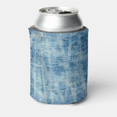テクスチャ付きブルーデニムクローズアップ 缶クーラー (缶裏面)