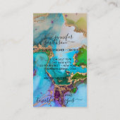 テクスチャ付きベージュ気にタンブラーのロゴ 名刺 (裏面)