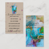 テクスチャ付きベージュ気にタンブラーのロゴ 名刺 (正面/裏面)