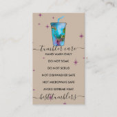 テクスチャ付きベージュ気にタンブラーのロゴ 名刺 (正面)