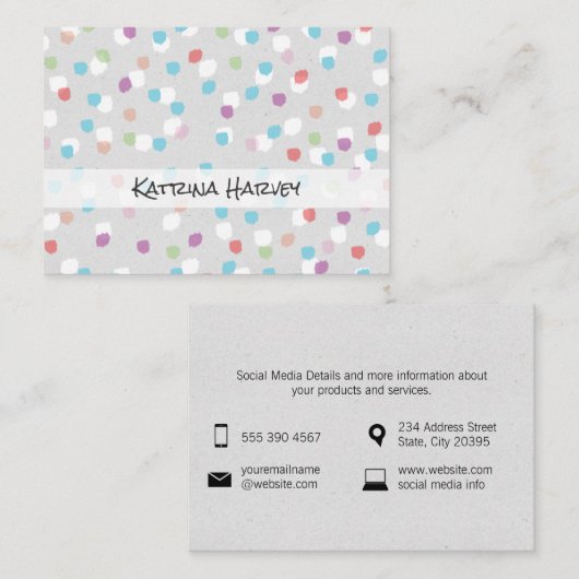 テクスチャ付きマーク（フルーティ） 名刺 (正面/裏面)