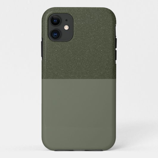 テクスチャ付きモスグリーンiPhone 11ケース – 分割デザイン Case-Mate iPhoneケース (裏面)