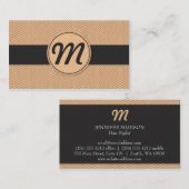 テクスチャ付きモノグラム（オレンジ） 名刺 (正面/裏面)