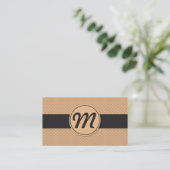 テクスチャ付きモノグラム（オレンジ） 名刺 (スタンド正面)