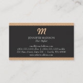 テクスチャ付きモノグラム（オレンジ） 名刺 (裏面)