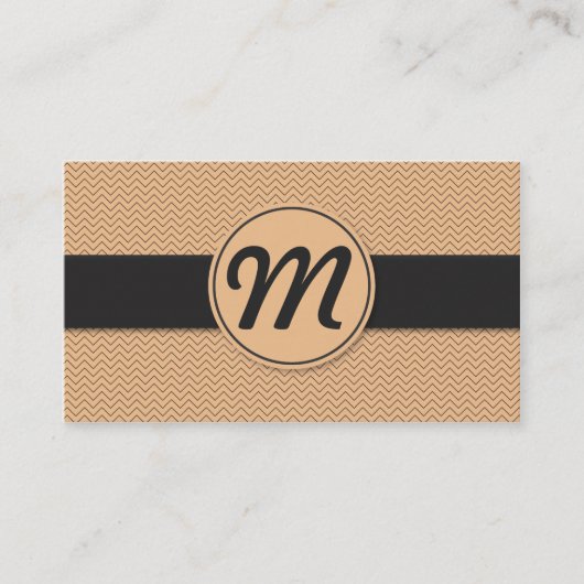 テクスチャ付きモノグラム（オレンジ） 名刺 (正面)