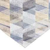 テクスチャ付きライトブルー、ベージュのジグザグ ショートテーブルランナー (コーナー)