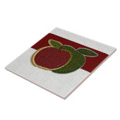 テクスチャ付きリンゴ（クランベリー/白） タイル (側面)