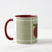 テクスチャ付きリンゴ（セージ） マグカップ (左)