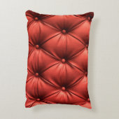 テクスチャ付きレッドレザー：詳細なマテリアルのクローズアップ アクセントクッション (裏面(縦))