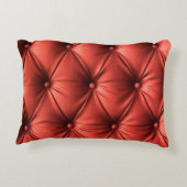 テクスチャ付きレッドレザー：詳細なマテリアルのクローズアップ アクセントクッション (裏面)