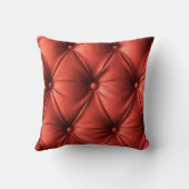 テクスチャ付きレッドレザー:詳細なマテリアルのクローズアップ クッション (裏面)