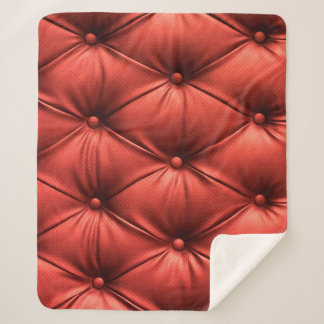 テクスチャ付きレッドレザー：詳細なマテリアルのクローズアップ シェルパブランケット